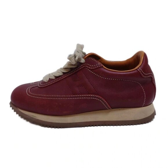 HERMES Quick - Dark Brown Leather Women's Sneakers 159-081625 - Picture 1 of 6